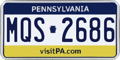 PA license plate MQS2686