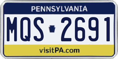 PA license plate MQS2691