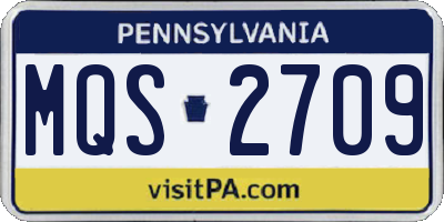 PA license plate MQS2709