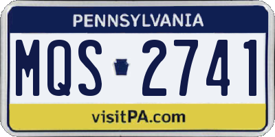 PA license plate MQS2741