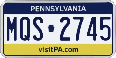 PA license plate MQS2745