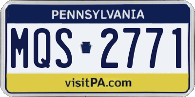 PA license plate MQS2771