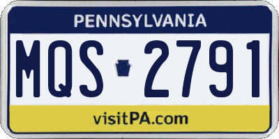 PA license plate MQS2791