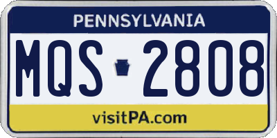 PA license plate MQS2808