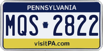PA license plate MQS2822