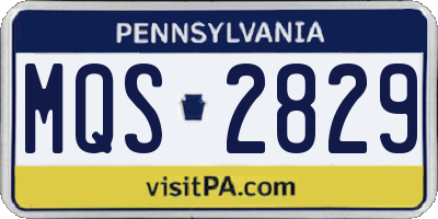 PA license plate MQS2829