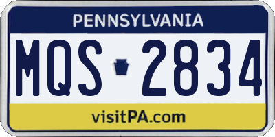 PA license plate MQS2834