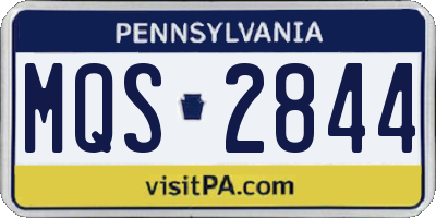 PA license plate MQS2844