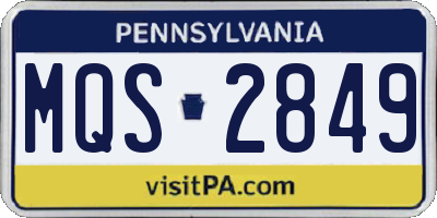 PA license plate MQS2849