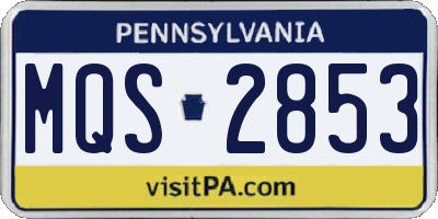 PA license plate MQS2853