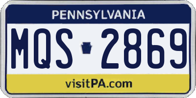 PA license plate MQS2869
