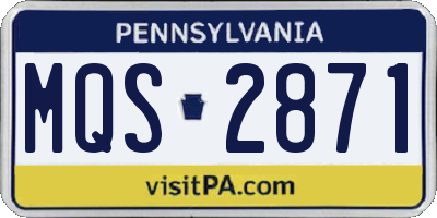 PA license plate MQS2871