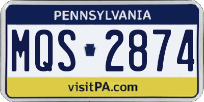 PA license plate MQS2874