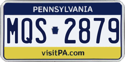 PA license plate MQS2879