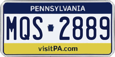 PA license plate MQS2889