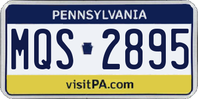 PA license plate MQS2895