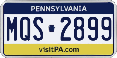PA license plate MQS2899