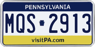 PA license plate MQS2913