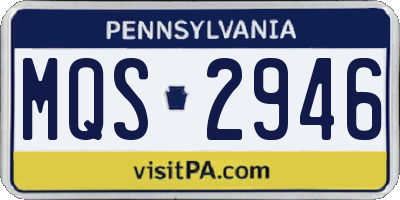 PA license plate MQS2946