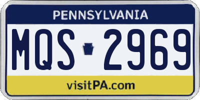 PA license plate MQS2969