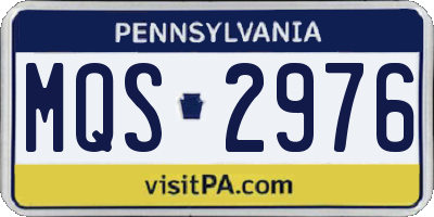 PA license plate MQS2976
