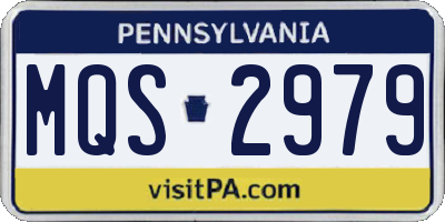 PA license plate MQS2979