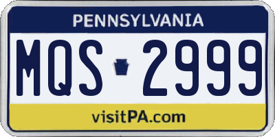 PA license plate MQS2999