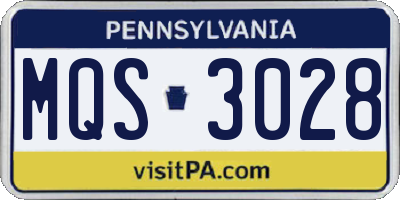 PA license plate MQS3028