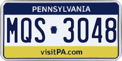 PA license plate MQS3048