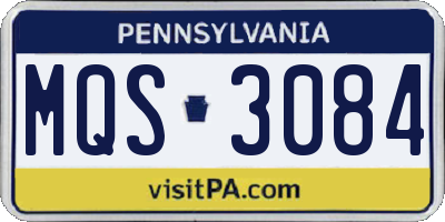 PA license plate MQS3084