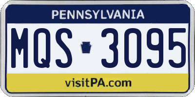 PA license plate MQS3095