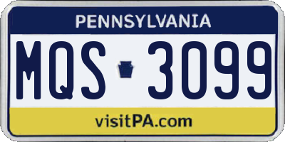 PA license plate MQS3099
