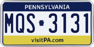 PA license plate MQS3131