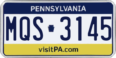 PA license plate MQS3145