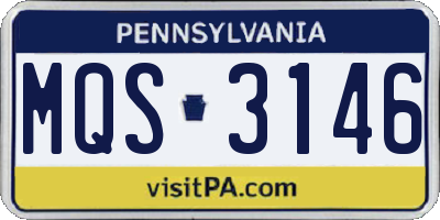 PA license plate MQS3146