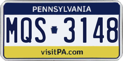 PA license plate MQS3148