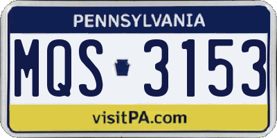 PA license plate MQS3153
