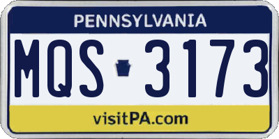 PA license plate MQS3173