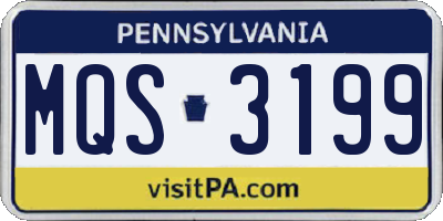 PA license plate MQS3199