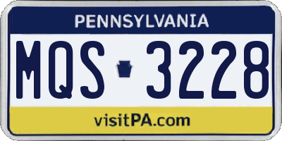 PA license plate MQS3228