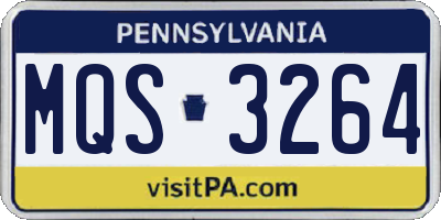 PA license plate MQS3264
