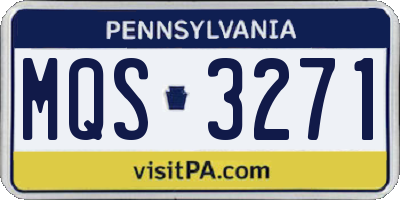 PA license plate MQS3271