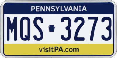 PA license plate MQS3273