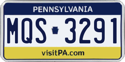 PA license plate MQS3291
