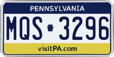 PA license plate MQS3296