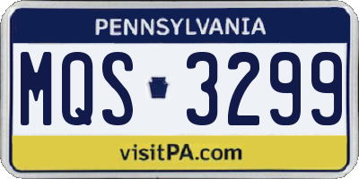 PA license plate MQS3299