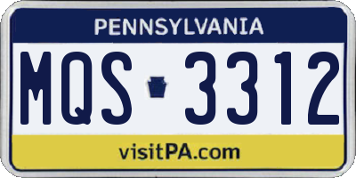 PA license plate MQS3312