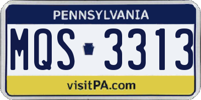 PA license plate MQS3313