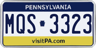 PA license plate MQS3323