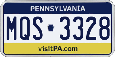 PA license plate MQS3328